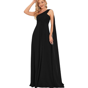 Ever Pretty Elegant Black One Shoulder Gown